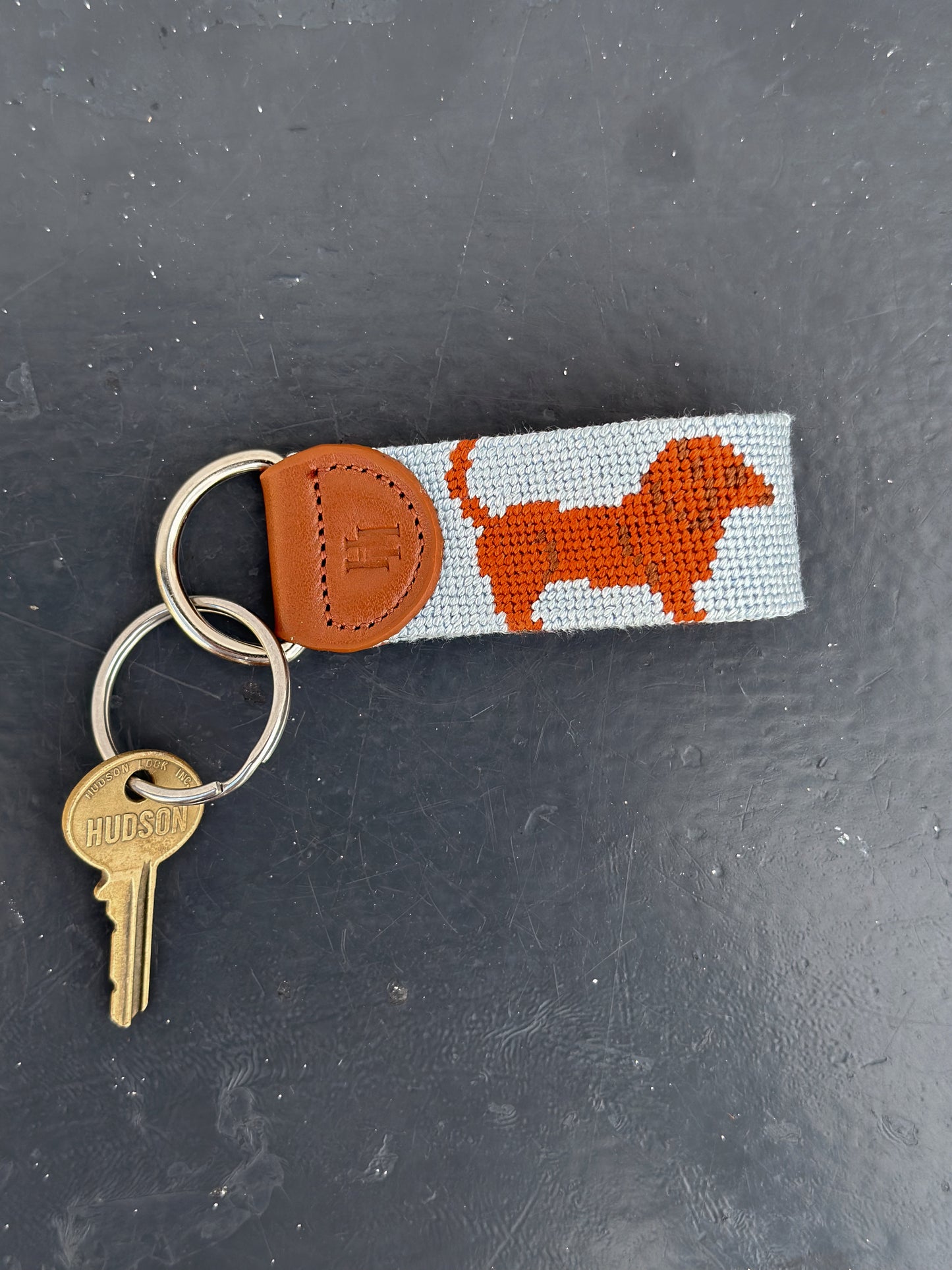 Dachshund Needlepoint Key Fob