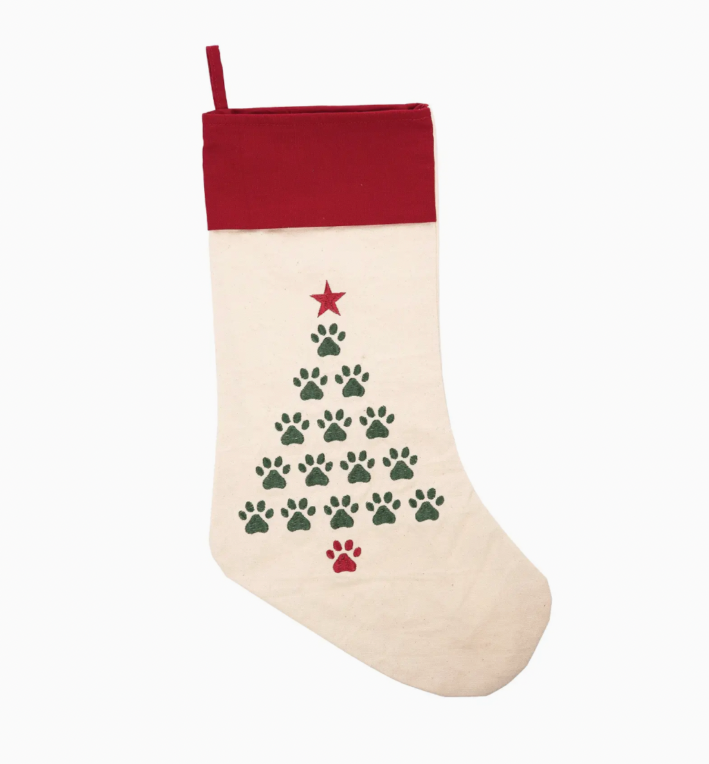 Christmas Tree Paws Stocking