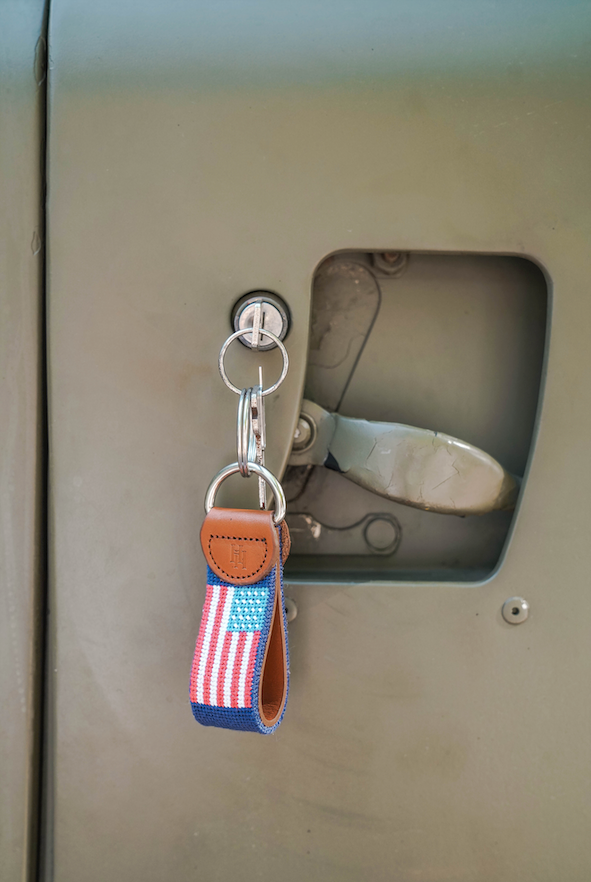 USA Flag Needlepoint Key Fob