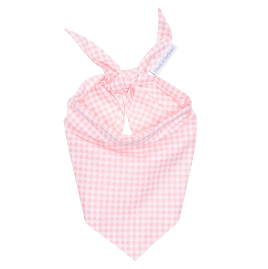 Pink Gingham Dog Bandana