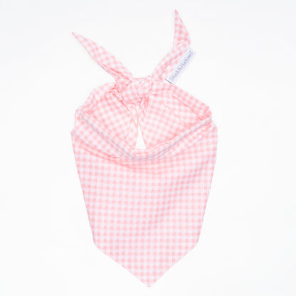 Pink Gingham Dog Bandana