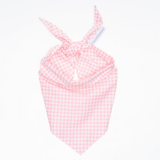 Pink Gingham Dog Bandana