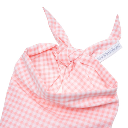 Pink Gingham Dog Bandana