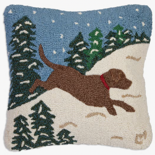 Snow Dog - Chocolate Pillow