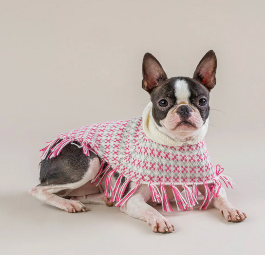 Sofia Pink Alpaca Dog Poncho