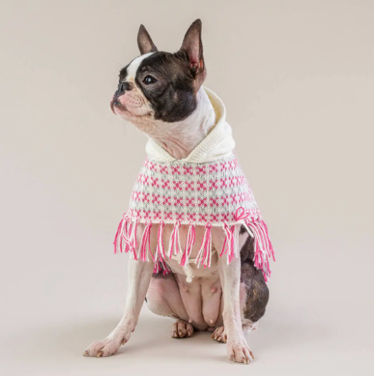 Sofia Pink Alpaca Dog Poncho