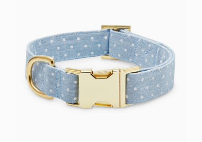 Chambray Dots Dog Collar