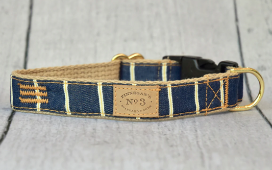 Salvage Denim Dog Collar