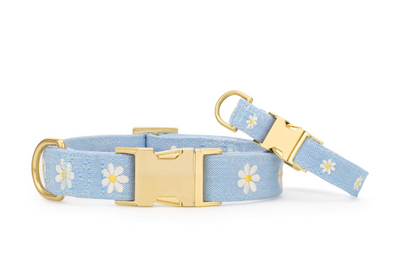 Daisy Embroidered Dog Collar