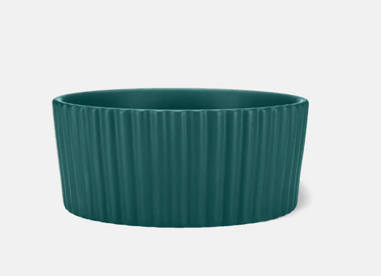 Large Teal Ripple Bowl