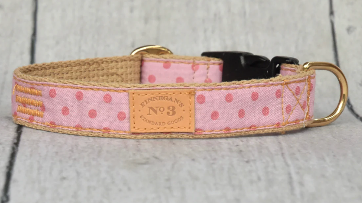 Raspberry Dots Collar