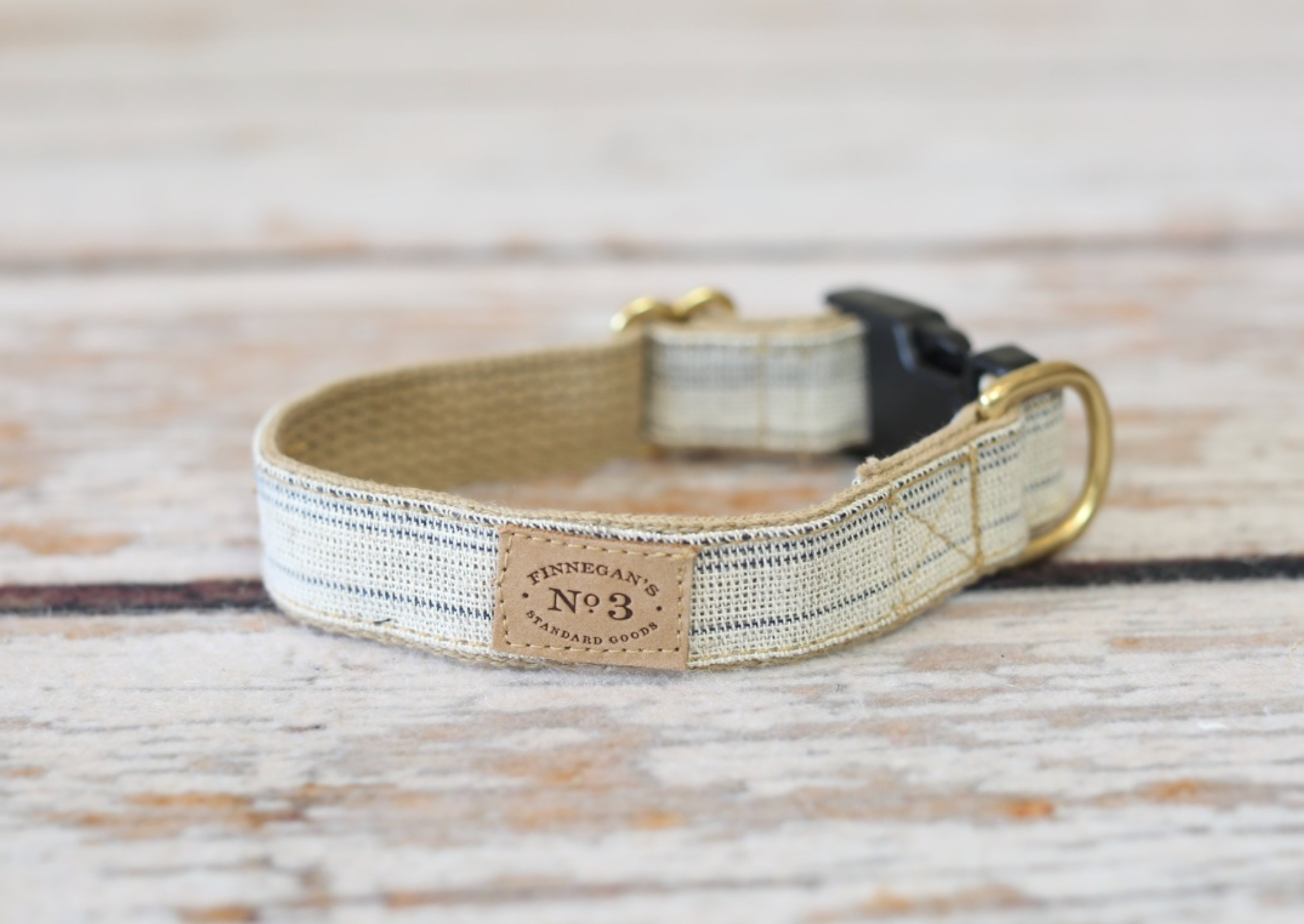 Cream and Navy Seed Sack Collar