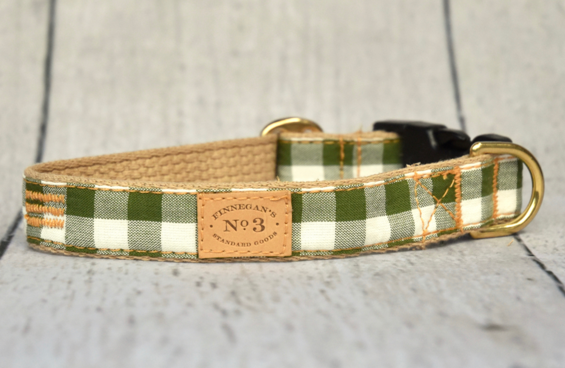 Big Olive Gingham Collar