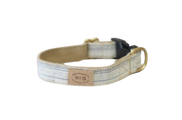 Cream and Navy Seed Sack Collar