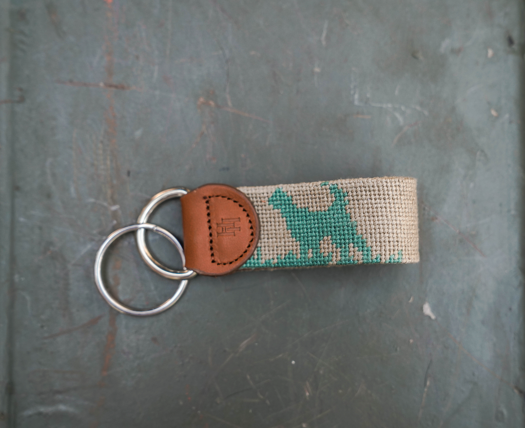 Hunting Dog Needlepoint Key Fob